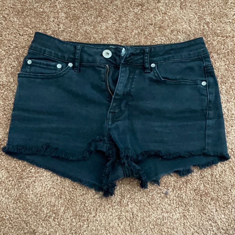 Black jean shorts